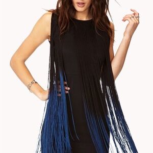 Forever 21 Black Fringe Dress | Size S